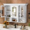 NicBex 47" x32" Wall Mounted Bathroom Storage Cabinet with Mirror&Glass Doors,Medicine Cabinet with 3 Cubbies&Adjustable Shelves for Bathroom,White - 3 of 4