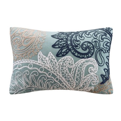 Photo 1 of 12"x18" Kiran with Chain Stitch Lumbar Throw Pillow - Ink+Ivy