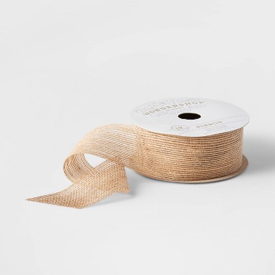 1.5" Jute Fabric Ribbon Natural 15ft - Wondershop™