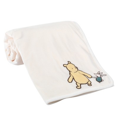 Cream Reversible Fleece Sherpa Baby Blanket 30" x 40"