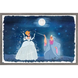 Trends International Disney Cinderella - Cinderella and Fairy Godmother Framed Wall Poster Prints - 1 of 4