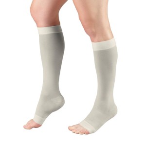 Truform Sheer Compression Stockings, 15-20 mmHg, Women's Knee High Length, Open Toe, 20 Denier - 1 of 4