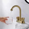 LunaLulink 2 Handle Brushed Gold Stainless Steel Center Sink Faucet with Overflow Pop-Up Sink Spout - 4 of 4
