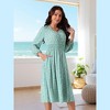 Seta T Women's Fall Casual Long Sleeve V Neck Midi Floral Boho Flowy Dress - 2 of 4