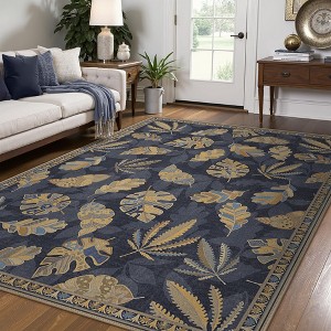 Abynow Vintage Floral Farmhouse Indoor Washable Area Rug - 1 of 4