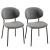 CENGHU Mid-Century Modern Boucle Fabric Dining Chairs, Curved Backrest Upholstered Boucle Dining Chair with Black Metal Legs - 2 of 4