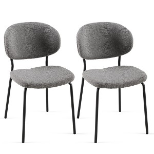NicBex Set of 2 Dining Chair Modern Upholstered Fabric Side Chair with Curved Backrest & Metal Legs for Kitchen,Dining Room - 1 of 4