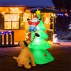 SEVOBAL Inflatable Holiday Decorations 79" Inflatable Christmas Tree - Santa Puppy Design Blow up Christmas Decorations Outdoor, Green, 72"*48"*78" - 2 of 4