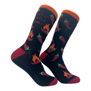 Crazy Dog T-Shirts Women's Im A Little Chili Socks Funny Spicy Hot Peppers Joke Footwear - 1 of 4