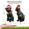 Festive Black Cat with LED Lights Figurine, 7" Cute Home Decor Statue| OrnamentallyYou - 3 of 4