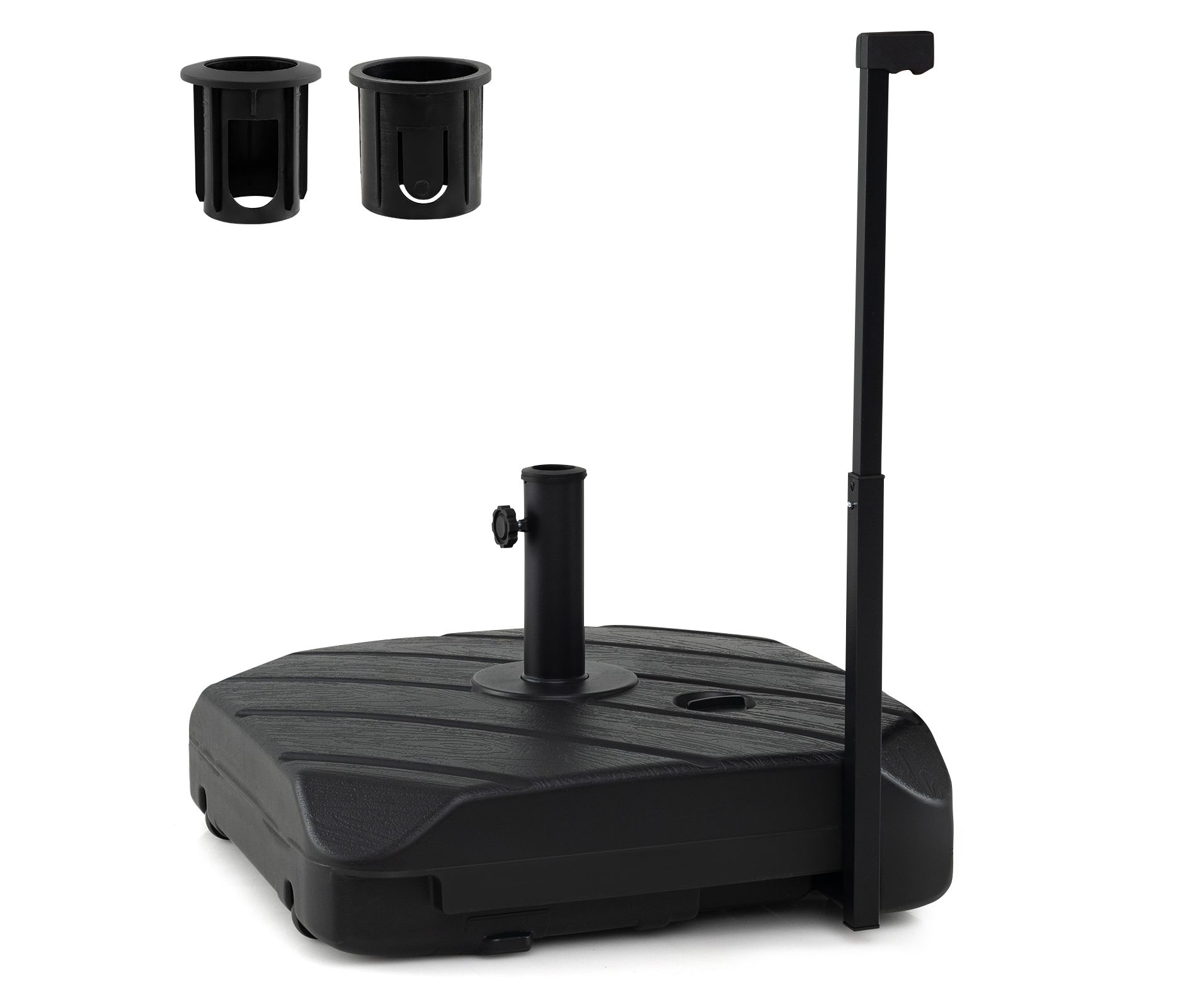 Costway Fillable Patio Umbrella Base with Wheels & Telescopic Pull Rod, Umbrella Stand