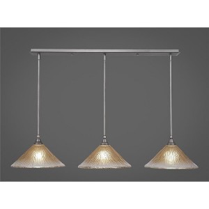 Toltec Lighting Any 3 - Light Chandelier in  Brushed Nickel with 12" Amber Crystal Shade - 1 of 1