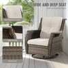 YARDSIGHT Outdoor Swivel Patio Chair with High Back – All-Weather PE Wicker Rattan Chair with Waterproof Cushion for Porch, Deck, Backyard & Balcony - 4 of 4