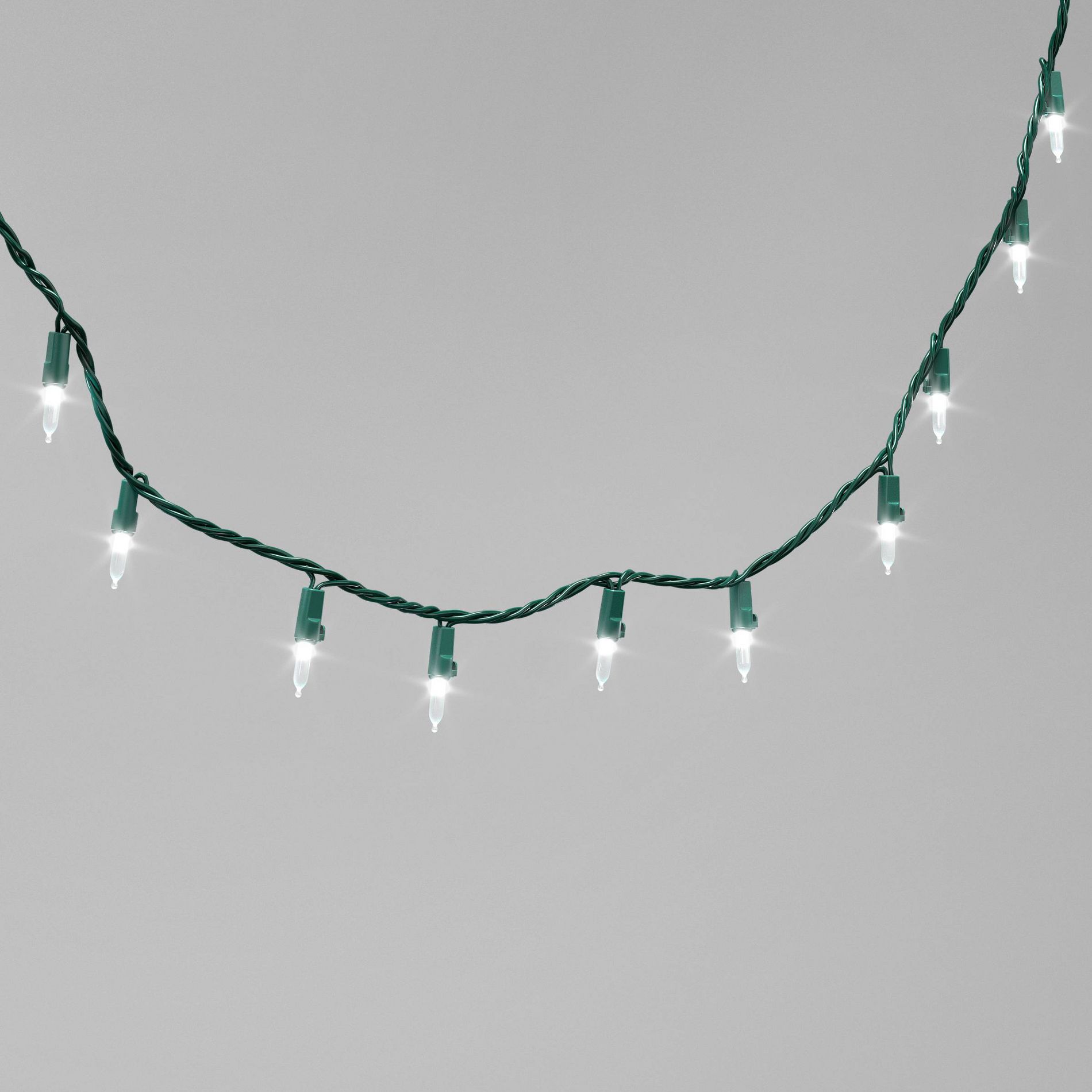 100ct LED Smooth Mini Christmas String Lights Warm White Twinkling with Green Wire - Wondershop™: Indoor/Outdoor, UL Listed, PVC Cable