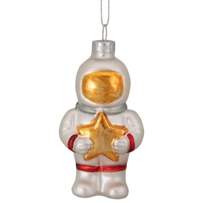 Northlight 3.5" White and Gold Glass Astronaut Christmas Ornament