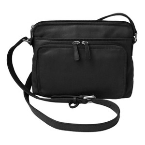 CTM Women's Leather Shoulder Bag Purse with Side Organizer - 1 of 4