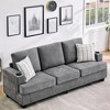 88" Modern Sofa Couch With Soft Armrest, 3 Seater Upholstered Sofa with Cup Holders & Side Pockets, Deep Seat Couch for Living Room Bedroom - 3 of 4