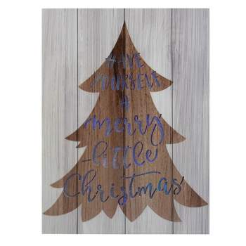 Northlight 11.75" Lighted Brown Tree "Have Yourself A Merry Little Christmas" Wall Plaque