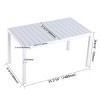 55'' White Outdoor Dining Table with Waterproof Top and Rust-Resistant Metal Legs,Patio Table for Garden or Kitchen-The Pop Home - 4 of 4