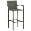 vidaXL Bar Stools 2 pcs Gray Poly Rattan - 2 of 4