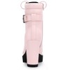Allegra K Women's Platform Solid Buckle Lace Up Block Heel Ankle Boot - 3 of 4