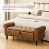 Furniliving 51” Button-Tufted Large Upholstered Bench Ottoman Linen with Storage, for Bedroom/Entryway/Living Room - 2 of 4