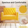 BABYYER Accent Chair for Living Room, Velvet Upholstered Arm Chair, Mid Century Modern Reading Chair with Gold Metal Legs for Living Room - 2 of 4