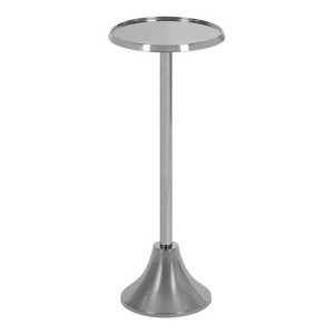 Kate and Laurel Sanzo Round Metal Drink Table, 9x9x23, Silver - 1 of 4
