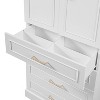 YOOCOZZ 72.2 Inch Freestanding Bathroom Cabinet with 3 Drawers, Adjustable Shelf, Soft-Close Doors, MDF Panels, Steel Handles - 4 of 4
