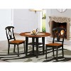 HomeStock 3-Piece Black and Cherry Finish Round Solid Wood Top Dining Table Set - 2 of 4