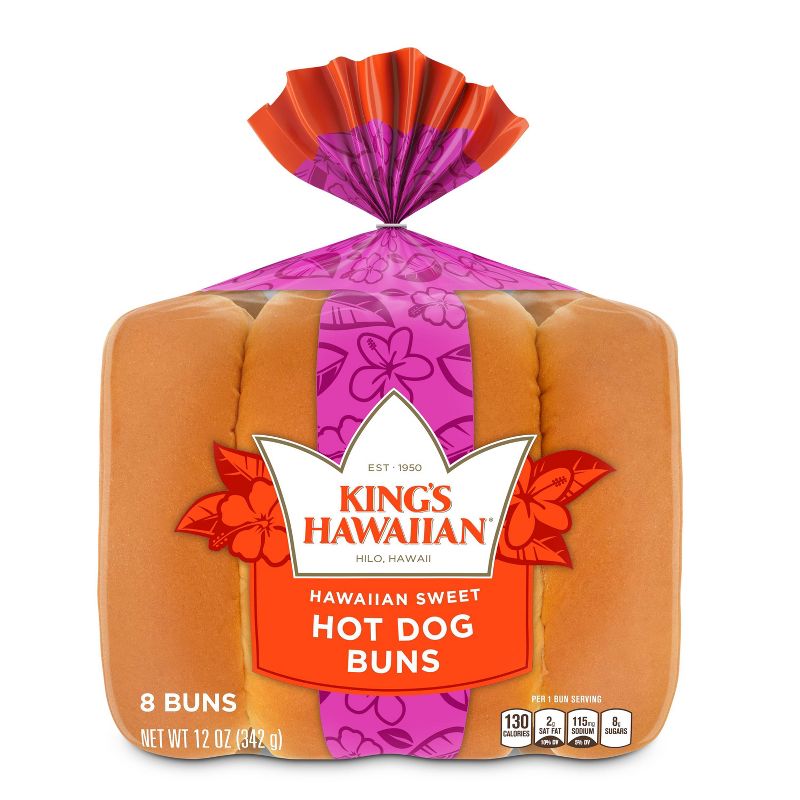 King&#39;s Hawaiian Sweet Hot Dog Buns - 12oz/8ct, 1 of 4