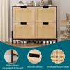 Shoe Cabinet Storage for Entryway, Rattan Shoe Cabinet with 4 Flip Drawers, Freestanding Shoe Storage Organizer - 2 of 4