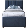 Meridian Furniture,Harper Linen Textured Fabric Twin Trundle Bed - 3 of 4
