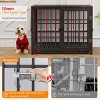 Artloge Heavy Duty Metal Pet Kennel Cage Durable Dog Crate Wooden Tabletop End Side Table with Removable Tray & 3 Lockable Doors for Dogs Furniture - 3 of 4