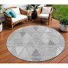 Gray Silver And Ivory Geometric Washable Indoor Outdoor Area Rug - 2 of 4