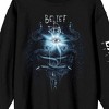 Exorcist 2023 Belief Is Real Crew Neck Long Sleeve Black Adult Sweatshirt - 2 of 4