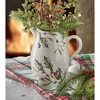 tagltd Winter Sprig Pitcher Stoneware White with Sprig and Holly, 6.9"L x 5.8"W x 8.25"H, 56 oz, - image 2 of 2