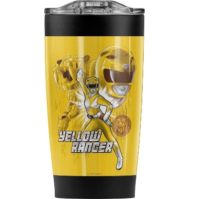 Power Rangers Yellow Ranger Steel Tumbler 20oz Coffee Travel Mug