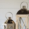 VIP Glass 28 in. White Rustic Cottage Lanterns Set of 2 - 3 of 4