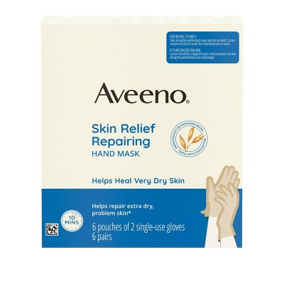 Aveeno Repairing CICA Hand Mask with Prebiotic Oat & Shea Butter for Extra Dry Skin, Fragrance-Free