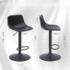 Fontoi Accent Chairs, Mid Century Modern Bar Stools Set of 2, Adjustable Counter Height Stools with Back for Kitchen Island, Black, 16.9"*14.2"*33.8" - 2 of 4