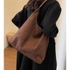Generic Womens Fashion Suede Shoulder Bags Large Tote Bag Retro Purse Handbag Top Handle Satchel - 4 of 4