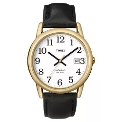 Men's Timex Easy Reader Watch with Leather Strap - Gold/Black T2H2919J