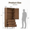 ChicFurnit Decorative Storage Cabinet Fluted Panel Design with Sliding Drawers for Modern Home Organization, Walnut, 31.5"*15.7"*71" - 2 of 4