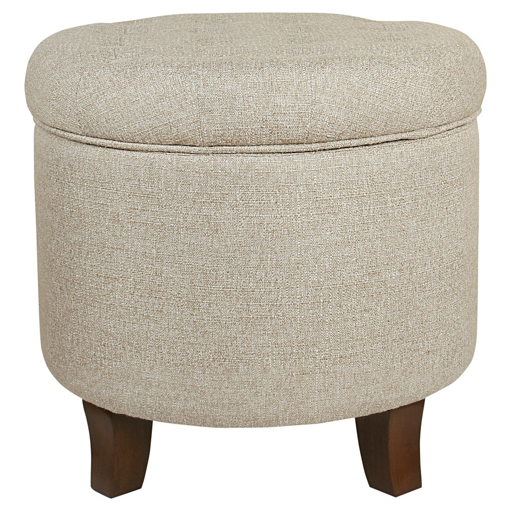 Photos - Pouffe / Bench Boho Tufted Storage Ottoman Twine Light Brown - HomePop