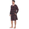 Ashford & Brooks Mens Flannel Plaid Long Sleep Shirt Henley Nightshirt - 2 of 4