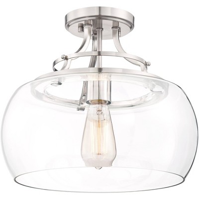 Urban Farmhouse 17" Semi-Flush Mount Ceiling Light in Brushed Nickel