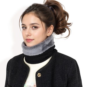 Anna-Kaci Women's Ribbed Knit Neck Warmer with Fleece Lining for Winter Warmth and Comfort - 1 of 4
