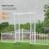 Karl Home 85 In. White Pvc Garden Arbor With Gate And Fence - 3 of 4
