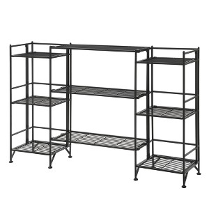 Breighton Home 32.5" Xtra Storage 3 Tier Folding Metal Shelves with Set of 3 Extension Shelves in Black - 1 of 4